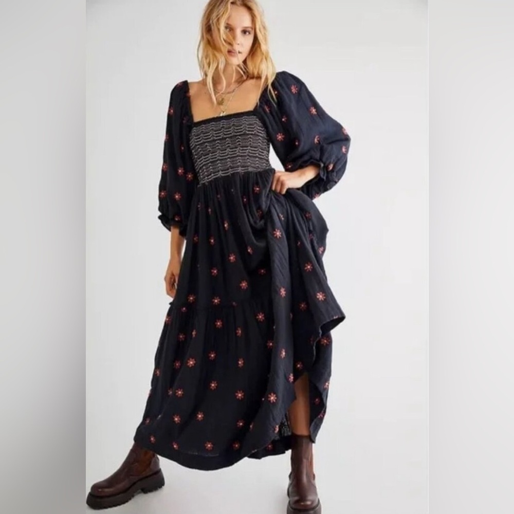 NWT - Free People‎ - Dahlia Embroidered Maxi Dress